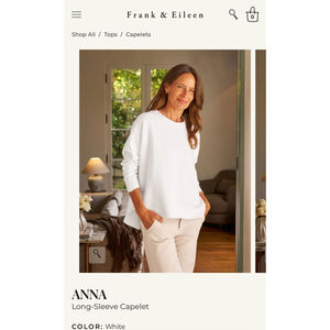 New Frank & Eileen Anna White Long-Sleeve Capelet L